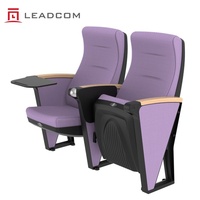 Chaise d'auditorium ergonomique LEADCOM L-A07P avec tablette d'écriture pour salles de conférence, idéale pour les projets ODM scolaires et commerciaux