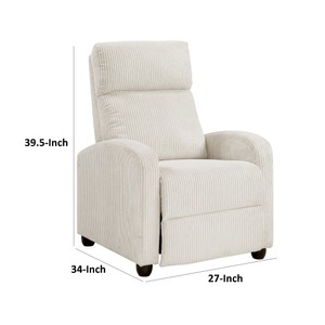 Juego de Sofá Cama Reclinable Manual Pary con Tela de Pana Acanalada Beige Cuadrada Convertible para Apartamentos y Hoteles - Product Image 6