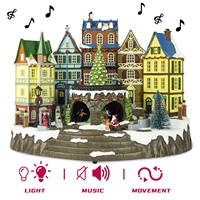 Anyou Grande musique lumineuse Igloo européen Décorations de vacances Ornements de Noël Maisons de village de Noël éclairées