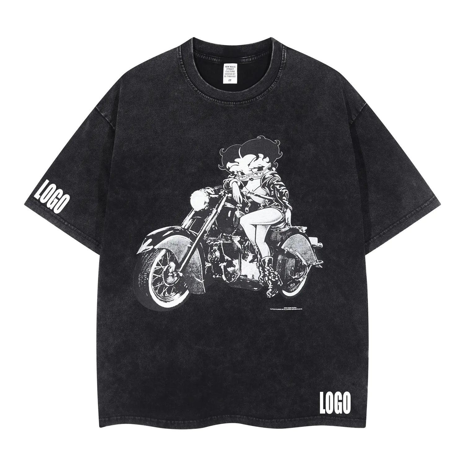 ヴィンテージTマリリンモンロー漫画ライダープリントファーストクラス品質コットンカスタムロゴTシャツメンズストリートデジタルプリントTシャツ