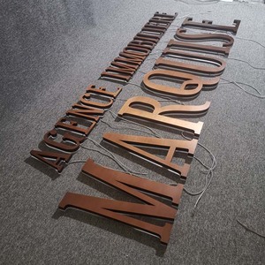 Edelstahl Metall Roségold Buchstaben-Schild Firmen-Einführungsbuchstaben-Muster - Product Image 1