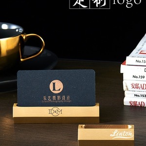 Brass <b>Card</b> Holder Solid Brass Yellow Hexagonal Shape Business <b>Card</b> Display <b>Table</b> Desk Organizer - Product Image 5