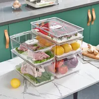 Contenitori trasparenti scatole portaoggetti impilabili cassetto da cucina contenitori per frigorifero contenitori per frigorifero per frigorifero