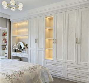 Armoire de chambre à coucher BALOM personnalisée avec miroir et tiroirs, armoire en bois, tendance actuelle, meubles de maison - Product Image 4