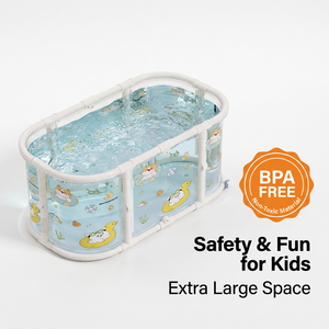 [Sans BPA] <span class=keywords><strong>Baignoire</strong></span> pliable pour bébé en PVC, grande <span class=keywords><strong>baignoire</strong></span> rectangulaire pliable pour tout-petits, transparente avec capteur de température, conforme à la norme EN-71 - Product Image 1