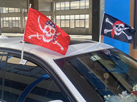 Drapeau de voiture 2026 de football/soccer personnalisé avec logo, sublimation, support et base, mini-drapeaux de pays pour voiture