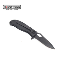 Couteau de poche pliant en acier 3Cr13 noir, manche en aluminium, personnalisable OEM, pour camping, extérieur, bricolage, avec verrouillage Liner Lock et bouton de pouce, fixation ceinture
