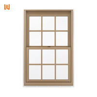 Modernes, schlichtes Holz-Aluminium-Doppelflügelfenster für Wohngebäude