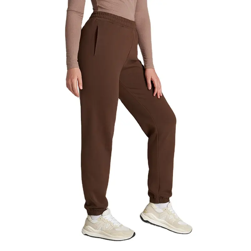 Custom warm and cozy wearever tall women relaxed sweats pant in cotton and polyester fleece with private logo label and tags