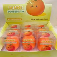 USA Warehouse Oranje Knapperige Squeeze Fidget Toy Leuk Knisperend Geluid Fruitvormig Squishy Sensorisch Ontspannend Stress Squeeze Speelgoed