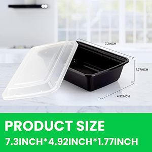 Caja Rectangular Desechable para Comida para Llevar, de Polipropileno Negro, Moldeada por Inyección, con 3-5 Compartimentos, Ecológica, para Restaurantes - Product Image 5