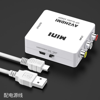 Adaptor konverter Video Audio, RCA AV ke HDMI 1080P Mini RCA komposit CVBS