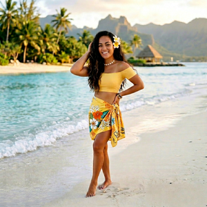 Sarong Polynésien Hawaïen Paréo Floral Léger Tissu de Plage Tropique Couverture Estivale Vêtement Tissé Personnalisé OEM ODM pour Garçons - Product Image 1