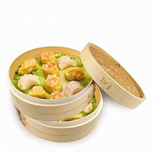 Mini-vapeurs de cuisson à la vapeur en acier inoxydable et bambou, 2 onças, pour dim sum, usage sur table, personnalisé - Product Image 2