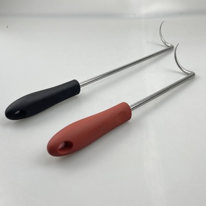2 paket <span class=keywords><strong>Pigtail</strong></span> gıda Flipper, 17 inç ve 12 inc et kancası paslanmaz çelik şaftlı Flippers Turners - Product Image 1