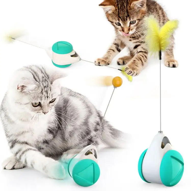 Amazon Hot Selling Balance Swing Car Pet Toys Cat Puzzle Interactive Pet Toy Cat Feather Toys for IQ Training