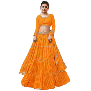ชุด lehenga choli ของผู้หญิงชุด lehenga ผ้าจอร์เจีย - Product Image 1