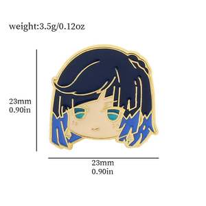 Q versión personajes del juego <span class=keywords><strong>Kamisato</strong></span> <span class=keywords><strong>Ayato</strong></span> pines lindo dibujos animados <span class=keywords><strong>genshin</strong></span> impacto esmalte insignia - Product Image 4