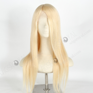 Livraison rapide de haute qualité 20 pouces de Long Blonde 613 délié parfait à la recherche naturelle dentelle avant soie haut sans colle perruques de cheveux humains - Product Image 4