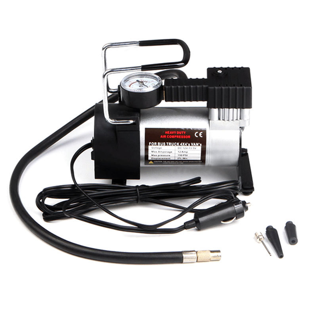 YTGEE SA-10 Portable Aluminum Alloy DC12V Car Air Compressor Tire Pump Inflator Vehicle Air Pump for Motorcycle Bike Ball