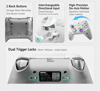 Manette de jeu Great Sage 3, trois modes, double vibration, joystick TMR, manette sans fil pour Switch, PC, iOS, Android