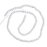Perles d'eau douce blanches naturelles en forme de pomme de terre, qualité AA, 3-4 mm, perles semi-finies enfilées pour la fabrication de bijoux