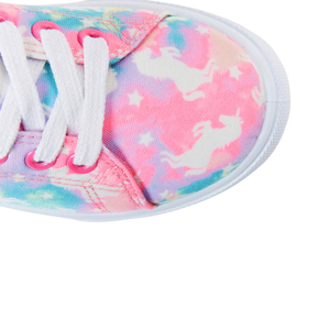 Pastel <b>Rainbow</b> Unicorn Print Low <b>Top</b> Canvas Shoes Pink Lace Up Casual Sneakers For Daily Outdoor Wear - Product Image 6