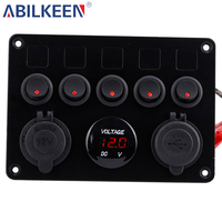 Bonne qualité Mini interrupteur LED numérique étanche de haute qualité bouton marin avec lumière LED 12v-24v interrupteurs marine personnalisé