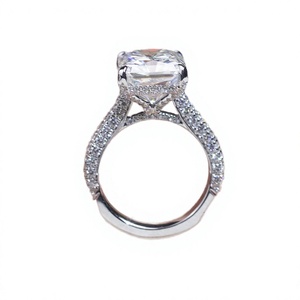 Mishang Demi-alliance de fête en or blanc massif 18K plaqué platine, diamant de laboratoire taille radiant D VVS2 3.61 carats certifié IGI - Product Image 4