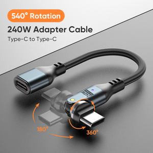 อะแดปเตอร์ T1-<span class=keywords><strong>2</strong></span> Greenport 540 Rotation 240W Type C to C สำหรับโทรศัพท์และแล็ปท็อป พร้อมสายต่อ USB2.0 ยาว 10 ซม. แบบ USB-C - Product Image 5