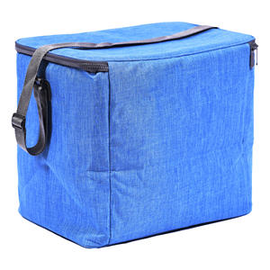 Bolsa Térmica Portátil Azul de 30 Litros con Tapa de PVC, Cierre de Cremallera y Forro de Papel de Aluminio, Plegable, para Entrega de Alimentos y Viajes - Product Image 2