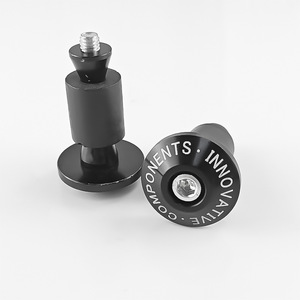 Embouts de guidon Qiangye noirs et argentés en alliage d'aluminium CNC, accessoires de guidon de moto pour motos de sport et de rue - Product Image 2