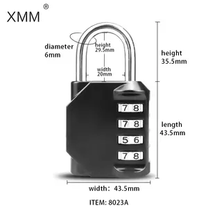 XMM-8023A 공장 생산 4 자리 조합 자물쇠 아연 합금 안전 체육관 자물쇠 뜨거운 판매 보안 조합 잠금