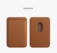 Cocok untuk 17 -16 Dompet MagSafe Tempat Kartu Magnetik Kulit PU Tempat Kartu Magnetik Kuat Tempat Kartu