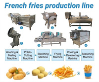 Automatische productielijn voor frites voor commerciële productie van diepvriesvoedsel, installatie voor de verwerking van diepvries aardappelstengels