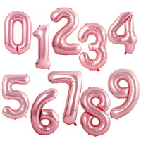 Ballons Chiffres Géants 32 Pouces Noir/Or Rose/Argent 0-9 Propres, Ballons Hélium en Aluminium pour Décorations d'Anniversaire et de Fête
