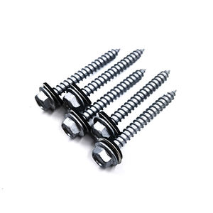 Tornillo Autoperforante <span class=keywords><strong>de</strong></span> Acero <span class=keywords><strong>de</strong></span> Alta Resistencia con Recubrimiento <span class=keywords><strong>de</strong></span> Zinc, Cabeza Hexagonal, Autoperforante, para Techos, con Arandela, Compuesto Bimetálico - Product Image 1