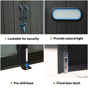 Caseta de Almacenamiento de Resina para Exteriores GQK de 6x6 Pies, Moderna y Resistente, con Puerta/Ventanas/Ventilaciones con Cerradura, Impermeable, para Herramientas de Jardín - Product Image 3