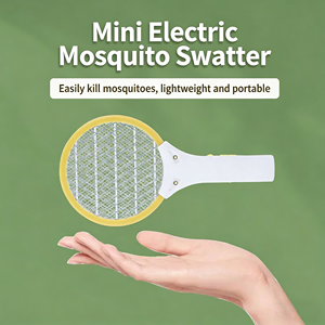 Mini raquette <span class=keywords><strong>électrique</strong></span> anti-moustiques rechargeable par USB, haute tension, filet à 3 couches pour la maison, le dortoir et le camping - Product Image 1