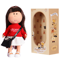 24CM Niedliche Kartoffelgesichts-Vinylpuppe mit 3 Outfit-Sets, Modische Anziehpuppe, Heimdekoration, Sammlerstück, Geschenkspielzeug für Mädchen