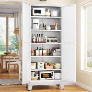 Customizable White Tall Free Standing Kitchen Pantry <b>Cabinet</b> Organizer Free Shipping Kitchen <b>Cabinets</b> Pantry - Product Image 2