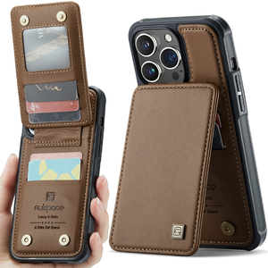 เคส iPhone คุณภาพสูงสำหรับ 17Pro พร้อมช่องใส่บัตร ที่วางบัตร ช่องใส่บัตรธุรกิจ เคสแบบกระเป๋าสตางค์สำหรับ iPhone ป้องกันการกระแทก อุปกรณ์เสริมโทรศัพท์มือถือ - Product Image 1