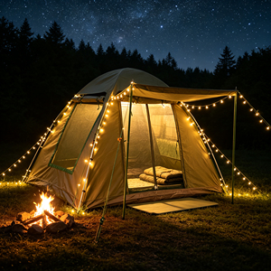 Tente de camping individuelle ultra-légère et compacte 2mx2mx1.6m, camouflage, imperméable, résistante au vent, avec bâche de protection rapide et automatique - Product Image 4