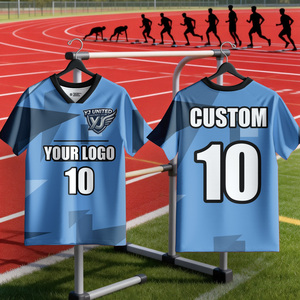 Nueva Llegada, Camisetas de Fútbol Retro Vintage para Adultos, Color Azul Cielo y Blanco, Tallas Grandes Disponibles, Uniforme para Torneo - Product Image 2