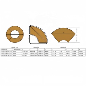 Tavolo Pieghevole da Esterno in Legno <span class=keywords><strong>a</strong></span> <span class=keywords><strong>Mezzaluna</strong></span>/Spirale per Banchetti - Product Image 2