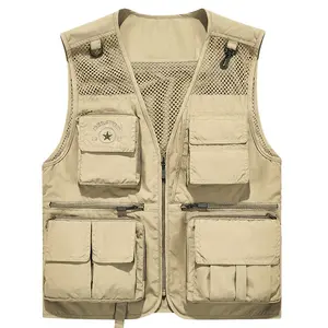 Nieuw Design Hot Sale Groothandel Softshell Jack Lichtgewicht Heren Werkkleding Sneldrogende Vest Multi-Pocket Tactisch Vest