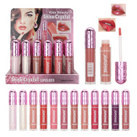 Gloss à lèvres brillant cristallin Kiss Beauty 5 ml, vente en gros, OEM, étiquette privée personnalisée, maquillage cosmétique, gloss à lèvres pailleté