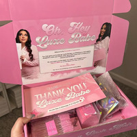 Boîtes à Perruques Pliables Rose Personnalisées avec Logo, Emballage de Mèches de Cheveux en Gros, Boîte d'Expédition par Courrier Violette