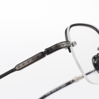 Gafas de lujo de marca, montura plateada y negra, media montura, anti luz azul, montura óptica para lectura con prescripción, gafas reflectantes para hombre, de lujo