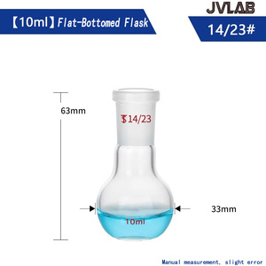 JVLAB platte bodem enkelhals hoog borosilicaat <span class=keywords><strong>3.3</strong></span> glas destillatie reactie ronde bodem kolf OEM alternatief - Product Image 5